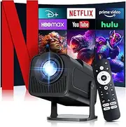 Salange Official Netflix Mini Projector 4K Home Cinema Support, Mobile Phone Projector Smart Projector for Home Cinema / Outdoor, Portable Projector with 5G WiFi and BT5.3, HY320MAX FHD 1080P