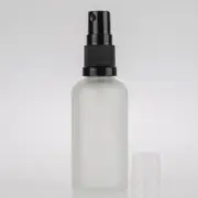 Pack Of 50ml Frosted Glass Serum Bottles With Black Atomiser Spray Pump Cap.