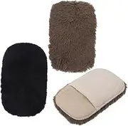 [VALICLUD] 3pcs Gloves Boot Polish Shoe Polish Brushes Horsehair Shine Brush Sole Cleaner for Sneakers Dusting Gloves Feet Cleaner Boot Cleaning Kit Brown Plush