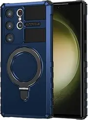 [THMEIRA] Compatible with Samsung Galaxy S23 Ultra Magnetic Case with Ring Kickstand [Compatible with MagSafe] Military Grade Heavy Duty Case for Samsung S23 Ultra 6.8'' (Not Fit S23), Blue