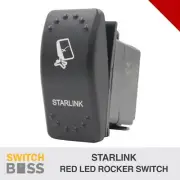 Starlink LASER ETCHED Rocker Switch - Red LED 12v 24v Toggle On-Off