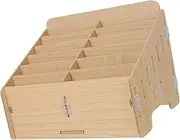 Gatuida Wooden Mobile Phone Storage Box 1 Set 12 Compartment Home Office Storage