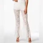Material Girl Women's White Lace Flare Leg Pants, Size Small