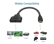 Hdmi Splitter Adapter Cable Hdmi Splitter 1 In 2 Out $Hdmi Male To Dual Hdmi Female 1 To 2 Channels Suitable