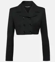 [Dolce & Gabbana] Dolce & Gabbana Double-breasted cropped blazer AU 12 black