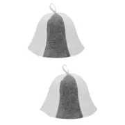 Set of 2 Wool Sauna Hat for Women Hot Felt Steam Cap Man