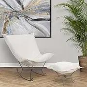 Howard Elliott Puff Ottoman Cover & Cushion Pana Natural/Natural