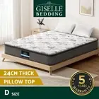 Giselle Bedding 24cm Mattress Pillow Top Bed Bonnell Spring Medium Firm Double