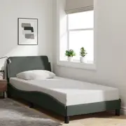 Bed Frame without Mattress Dark Grey 90x190 cm Fabric vidaXL