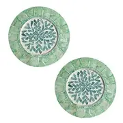 2Pack 13" Mother of Pearl Decorative Charger Plates Display,Sea Shell Inlay