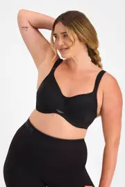 Berlei Full Support Non-Padded Sports Bra - Black, Size: 12 F