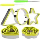 15 Cookie Cutters 5 Different Shapes Cookie Cutters + 2 Sugar Scriber Needles