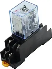 HAODEE 1set MY2P HH52P MY2NJ 12V 24V DC 36V 380V 110V 220V AC Coil General Purpose DPDT Micro Mini Relay with Socket Base (Color : DC, Size : 24V)