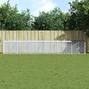 Chicken Cage with Roof 603x98x90 cm Galvanised Steel Outdoor Coop Pet House