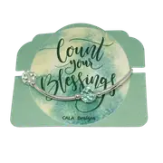 Count your Blessings - Gratitude Blessing Bracelet - Clear Crystal Quartz Faceted 10mm - Sterling Silver