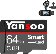 Bundle Include 64GB Micro Memory Card + Dual Dash Cam Front and Inside