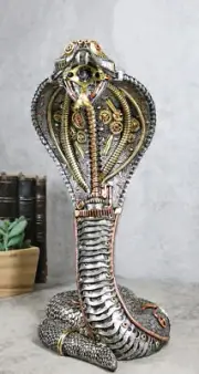 Military War Machine Steampunk Gearwork Robotic Cyborg Cobra Snake Figurine