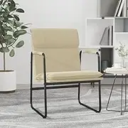 Cream Lounge Chair, Comfy Fabric Relaxing Chair for Living Room, Bedroom Furniture Reading, Gaming, Lazy Spaces Sofa 55x64x80cm
