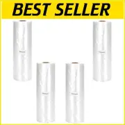 Compact 12"x20" Food Storage Bundle - 4 Rolls of Strong Clear Bags, 1400 Total