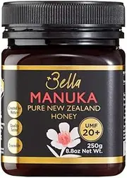 Bella New Zealand Manuka Honey Certified UMF 20+ (MGO 830+), Raw Ultra Premium 100% NZ Manuka Honey, Non-GMO, Halal, 250g