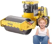 Die-cast road roller toys, simulation road roller toys - engineering road planer vehicle truck toy, veh model creative grader model