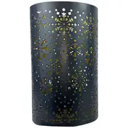 Handcrafted Nocturne Luxury Candle Holder in Sleek Black with Gold Pattern Black and Gold - Sheet Metal Durable Design NEW