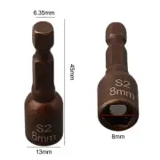 Easy Handling 8mm Magnetic Nut Screwdriver Socket Bit Hex Shank Driver Adapter