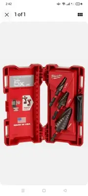 Milwaukee QUICK-CHANGE HSS STEP DRILL BIT SET 3Pcs 1/4" Hex Shank *USA Made