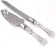 Cutting Cake Knife and Silver Blade Cake Server Set Wedding Anniversary Engageme