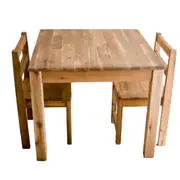 Hardwood Table with 2 Standard Chairs