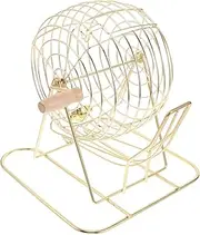 MUSISALY Hand Cranked Bingo Balls Holder Metal Folding Bingo Cage for Tabletop Fun Easy to Use Ideal for Family Gatherings