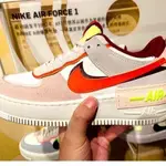 NIKE AIR FORCE 1SHADOW 白橙粉 馬卡龍 女款 休閒板 CU8591-600 慢跑鞋