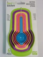 Color Set of 6 Measuring Spoons MultiColor Durable Plastic bpa free