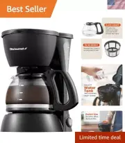 Compact 4-Cup Automatic Drip Coffee Maker with Pause N Serve & Glass Carafe