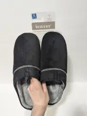 Isotoner Black Slip-on Men's Mule Slippers, XL 11-12, New With Tags MSRP $40