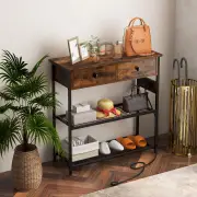 CostwayConsole Table with Charging Station for Living Room/Entry