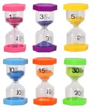 Sand Timer 6 Colors Hourglass 1/3/5/10/15/30 Minutes Sandglass Timer Sand