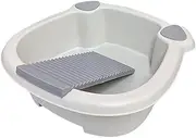 Washboard Basin Hand Wash Board, Hand Washing Clothes Bucket, Washtub with Washboard Laundry Board, Gray