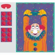 Circus Party Supplies Pin The Nose on The Clown Game (18 Pcs / 43cm x 43cm)