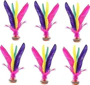 WOYAODONG 6 Pack Chinese Jianzi Colorful Feather Kicking Shuttlecock Foot Sports Toy Game