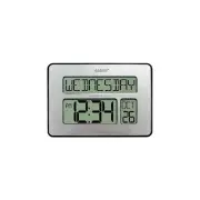 513-1419-INT Atomic Full Calendar Clock with Extra Large Digits - Silver, 9.8...
