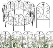 Metal Garden Fence | No Dig Fence Rustproof Metal Fencing Panels | Animal Barrier Border, Edging Fencing Panel for Outdoor Patio Garden Yard, Arched
