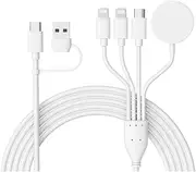 4 in 2 USB C Fast Watch Charger Cable for Apple Watch/iPhone/Airpods, Magnetic Charging Cable for iWatch Series/iPhone/Galaxy/Pixel- 4FT/1.2M