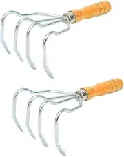 BESPORTBLE 2Pcs Beach Clamming Rake Ergonomic Handheld Tool for Digging Clams Oysters Seafood Durable Beach Accessory with Comfortable Grip