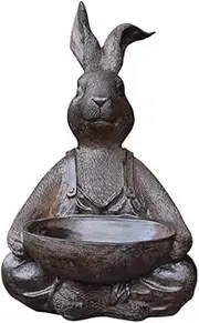 Outdoor Statues Villa Garden Courtyard Decoration Cartoon Rabbit Ornaments Resin Sculpture (Color : A) Happy House