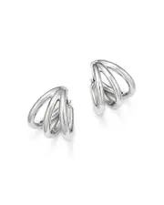 Bloomingdale's Fine Collection Triple Tube Huggie Hoop Earrings in Sterling Silver