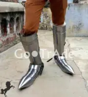 Leg Guard And Shoes Armor Set Medieval Knight Crusader Spartan 18GA Steel S98