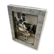 $655 Monica Rich Kosann White Rectangular Egg Shell Photo Picture Frame 5"x7"