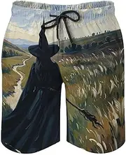 [RKJVB] Mens Swim Trunks with Mesh Lining The Witch of Darkness Beach Shorts Quick Dry Drawstring Board Shorts with Pocket, The Witch of Darkness, XL