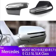 Real Carbon Fiber Side Door Mirror Cover Styling for Mercedes-Benz W207 W219 R230 R171 E-Coupe CLS SL SLK Class Add on Caps